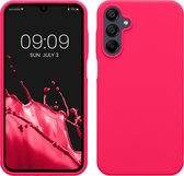 kwmobile telefoonhoesje geschikt voor Samsung Galaxy A15 5G - Hoesje met siliconen coating - Smartphone case in neon roze