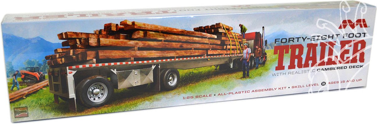 Moebius Modelbouwpakket Militaire voertuigen - 1304 48 Foot Flatbed Trailer Plastic - 1:25 - Modelbouw