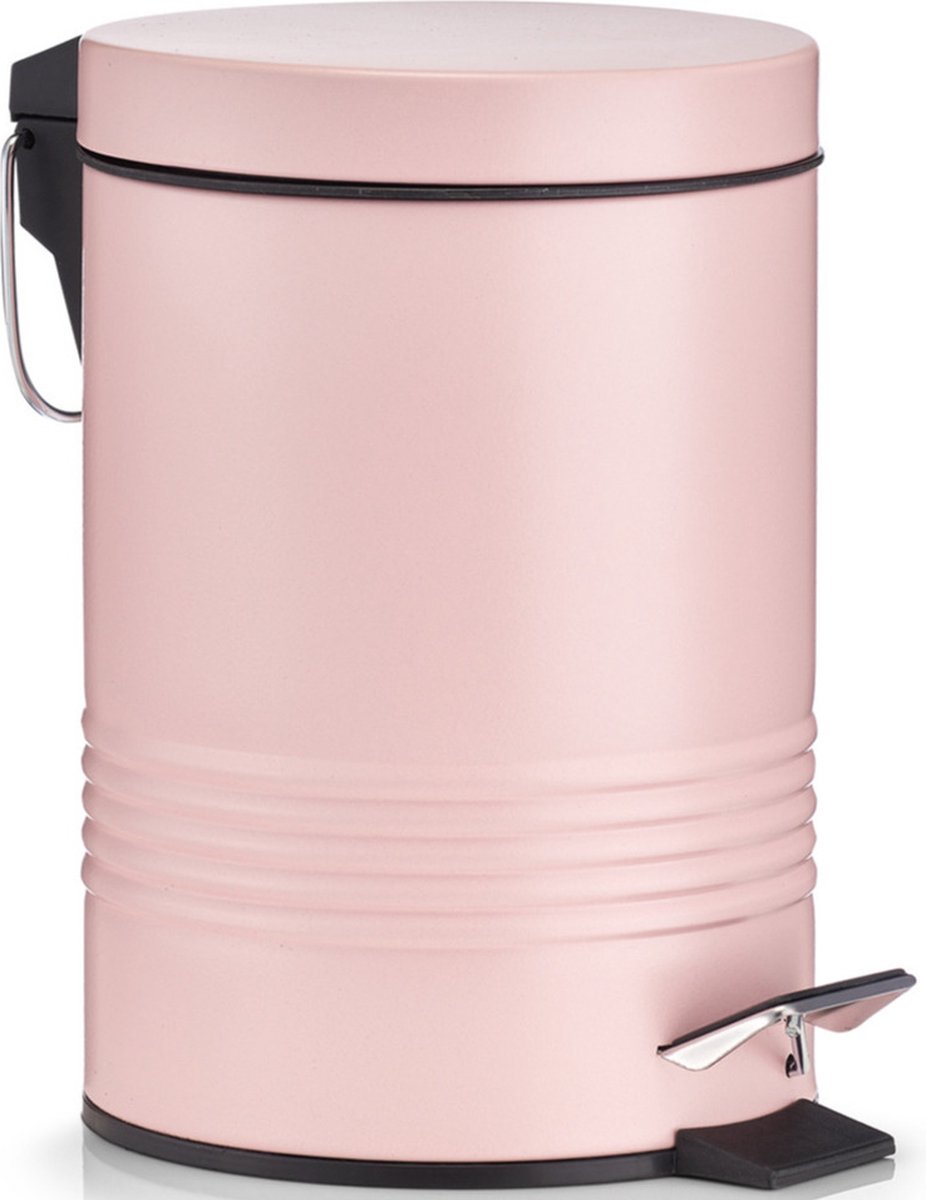 Goedkoopste Zeller Pedaalemmer - roze - 3 liter - 17 x 25 cm - kleine prullenbak