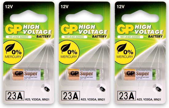 GP Super Alkaline 23A 12V MN21 Batterijen - 3 Stuks | Loodvrij & 0% Kwik | Betrouwbare Energie voor Technische Toepassingen