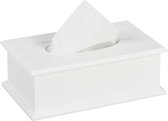 Relaxdays tissue box wit - tissuehouder - 9,5 x 27 x 16 cm - rechthoekige tissuedoos