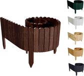 Floranica Rollborder - Flexibele houten - Hoogte: 10 cm, hekje 200 cm - Bruin - Geïmpregneerd Dennenhout Gazonafscheiding - Palissade padenafscheiding - kan worden ingekort