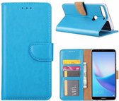 Hoesje met opbergvakjes voor Huawei Y7 Prime (2018) portemonnee hoesje Blauw