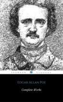 Zwart-wit portret van Edgar Allan Poe op de cover van 'Complete Works' uitgegeven door Shandon Classics.