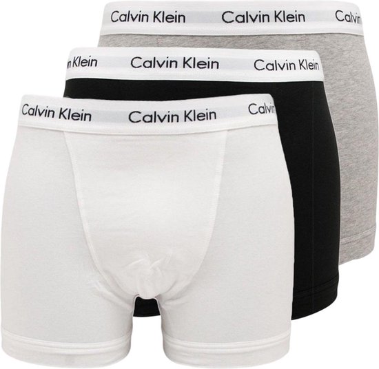 Calvin Klein Heren Boxershort - 3-pack - Zwart/Wit/Grijs - Maat XL | bol.com