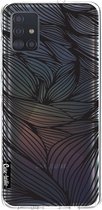 Casetastic Samsung Galaxy A51 (2020) Hoesje - Softcover Hoesje met Design - Wavy Outlines Black Print