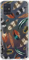 Casetastic Samsung Galaxy A51 (2020) Hoesje - Softcover Hoesje met Design - Feathers Multi Print