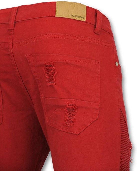 TRUE RISE Rode broeken mannen - Biker jeans heren - U157 - Maten: 30 |  bol.com