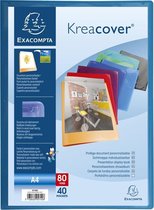 12x Kreacover® Chromaline Personaliseerbare showalbums PP met vaste rug - 40 tassen - 80 zichten - A4, Geassorteerd
