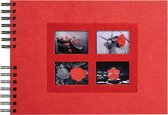Fotoalbum PASSION - spiraalgebonden - 50 zwarte bladen - 32x22cm, Rood