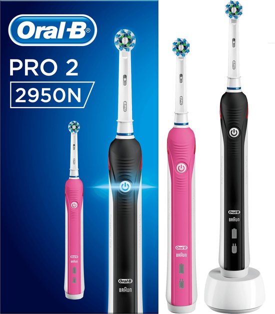 Onderscheid Of later stap Oral-B PRO 2 2950N - Elektrische Tandenborstel - Duopack - Zwart en Roze |  bol.com