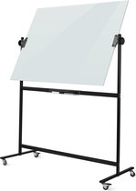 Verrijdbaar glassboard 90 x 120 cm - Dubbelzijdig - Mobiel glassboard