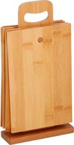 6x Planches à pain en bois de bambou avec support 22 cm - Planches à découper en bois / planches de service / planches à pain