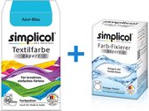 Simplicol Textielverf Expert met Color Fixer - Textielverf voor wasmachine of handwas - Azuur Blauw