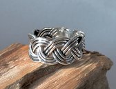 Zilveren ring Braided