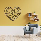 Origami muursticker hart | woonkamer | Zwart | 50x50 cm
