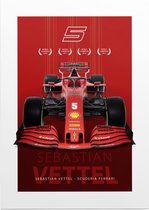 Sebastian Vettel (Scuderia Ferrari F1 2020) - Foto op Forex - 50 x 70 cm (B2)