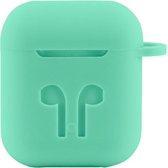 Case Cover Voor geschikt voor Apple Airpods - Siliconen Mintgroen | Watchbands-shop.nl