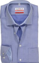 MARVELIS modern fit overhemd - blauw structuur (contrast) - Strijkvrij - Boordmaat: 39