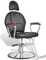 Kappersstoel met hoofdsteun professioneel kunstleer zwart (incl. Kammenset)