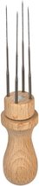 Nic Viltnaaldhouder Voor 4 Naalden 7 X 3 Cm Blank Hout