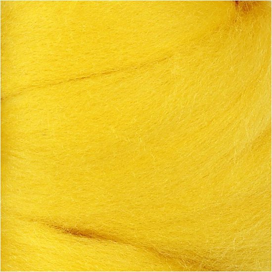 Merino wol, 21 micron, sun yellow, Zuid-Afrika, 100 gr - Creotime