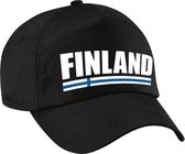 Finland supporters pet zwart voor jongens en meisjes - kinderpetten - Finland landen baseball cap - supporter accessoire