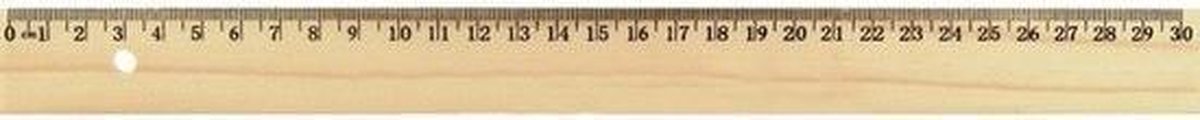 Set van 2x stuks houten liniaal 30 cm - Linialen van hout - School artikelen en benodigdheden - Merkloos