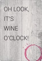 Proverbe: Oh regarde, c'est Wine O'Clock! | Tableau de texte en bois