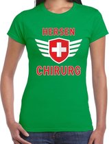 Hersen chirurg verkleed t-shirt groen voor dames S