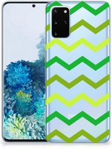 Geschikt voor Samsung Galaxy S20 Plus TPU bumper Zigzag Groen