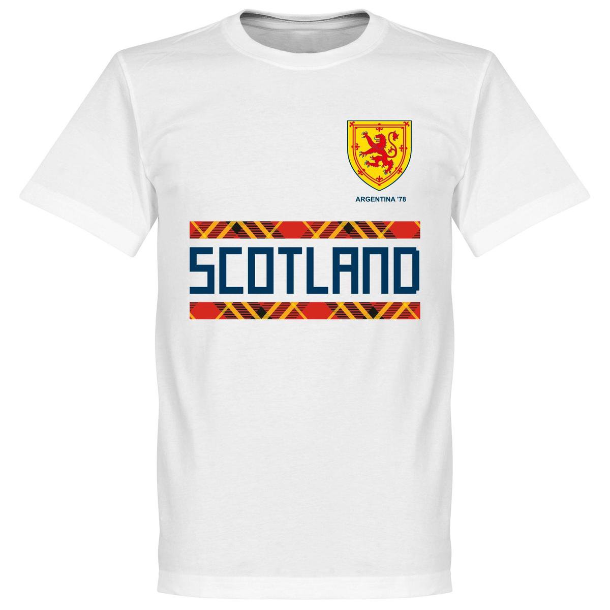Schotland Retro '78 Team T-Shirt - Wit - 5XL