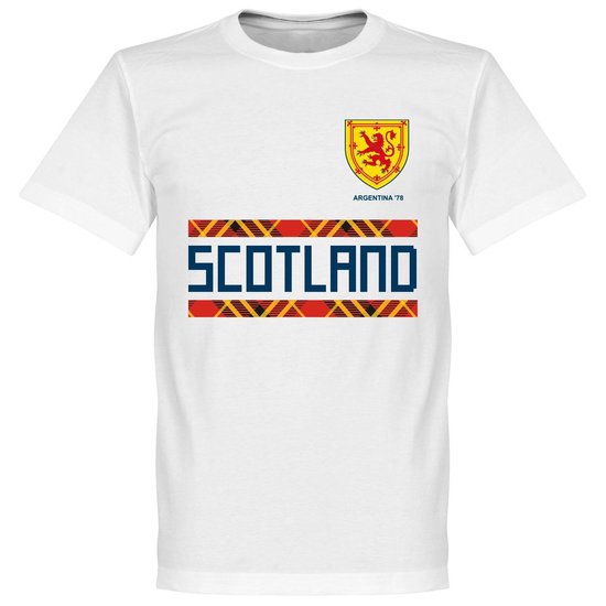 Schotland Retro '78 Team T-Shirt - Wit - 5XL