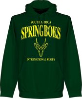 Zuid Afrika Spingboks Rugby Hooded Sweater - Donkergroen - S