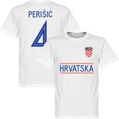 Kroatië Perisic 4 Team T-Shirt - Wit - XXXXL