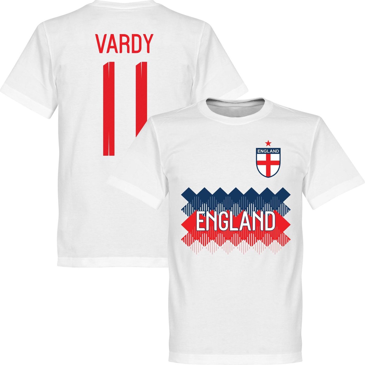 Engeland Vardy 11 Team T-Shirt - Wit - M - Retake