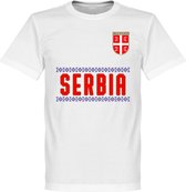 Servië Team T-Shirt - Wit - 5XL