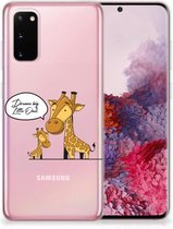 Coque Téléphone pour Samsung Galaxy S20 PU Silicone Etui Bumper Gel Girafe