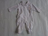pyjama noukie's katoen wit met rose bolletjes , 62 3maand