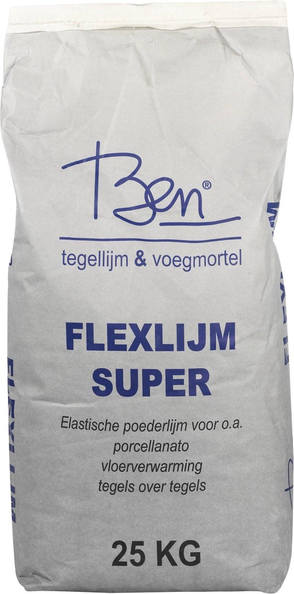 Ben Flexlijm - 25kg - Grijs - voor Wand/Vloer Tegels
