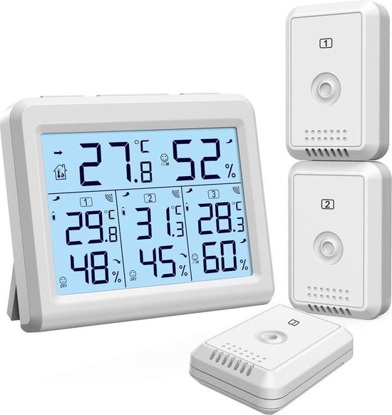 Plicht Kneden Sympton Oria kamerthermometer, thermometer, binnen thermometer, hygrometer,  temperatuur en... | bol.com