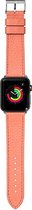 LAUT - Bandje voor Apple Watch 4 44mm - Leer Milano Watch Strap Koraal Oranje