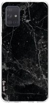Casetastic Samsung Galaxy A71 (2020) Hoesje - Softcover Hoesje met Design - Black Marble Print