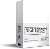 Nightsrest Flanel Kussensloop - Set van 2 - 40x80cm - Met Hotelsluiting - Wit