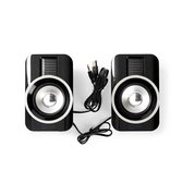 Nedis Gaming Speaker | Speaker-kanalen: 2 | USB Gevoed | Input: 1x 3,5 mm | 30 W | RGB | Volumebediening | Output: 1x 3,5 mm Audio Out
