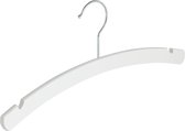 De Kledinghanger Gigant - 5 x Kinderhanger beukenhout wit gelakt met rokinkepingen, 34 cm