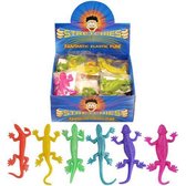 96 Stuks - Uittrekbare Strech Hagedissen - In Display - Uitdeelcadeautjes - Uitdeel speelgoed - Traktatie voor kinderen - Jongens