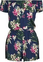 Dames Ladies AOP Off Shoulder Short Jumpsuit blauw