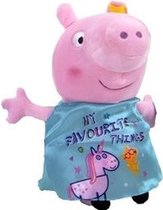 Pluche Peppa Pig/Big knuffel in mintgroene pyjama 28 cm speelgoed - Cartoon varkens/biggen knuffels - Speelgoed voor kinderen