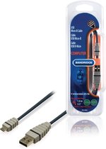 Bandridge 1m USB Cable, 1 m, USB A, Micro-USB B, Mâle/Mâle, 480 Mbit/s, Noir